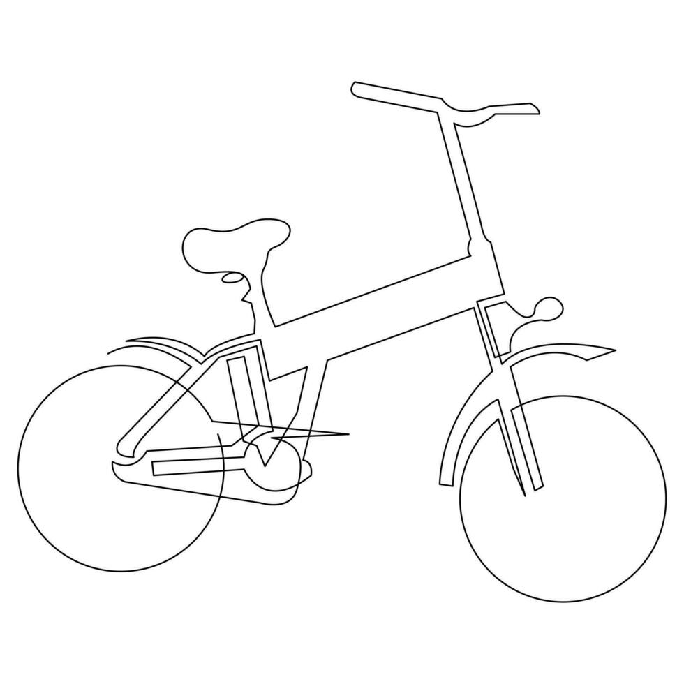 Fahrrad Single Linie kontinuierlich Gliederung Vektor Kunst Zeichnung und einfach einer Linie minimalistisch Design