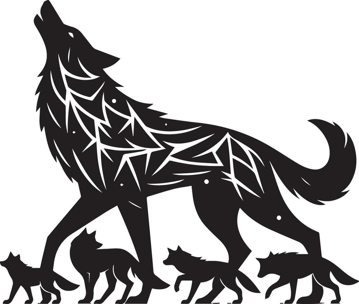 Wolf Silhouette editierbar Vektor Illustration isoliert Über Weiß Hintergrund