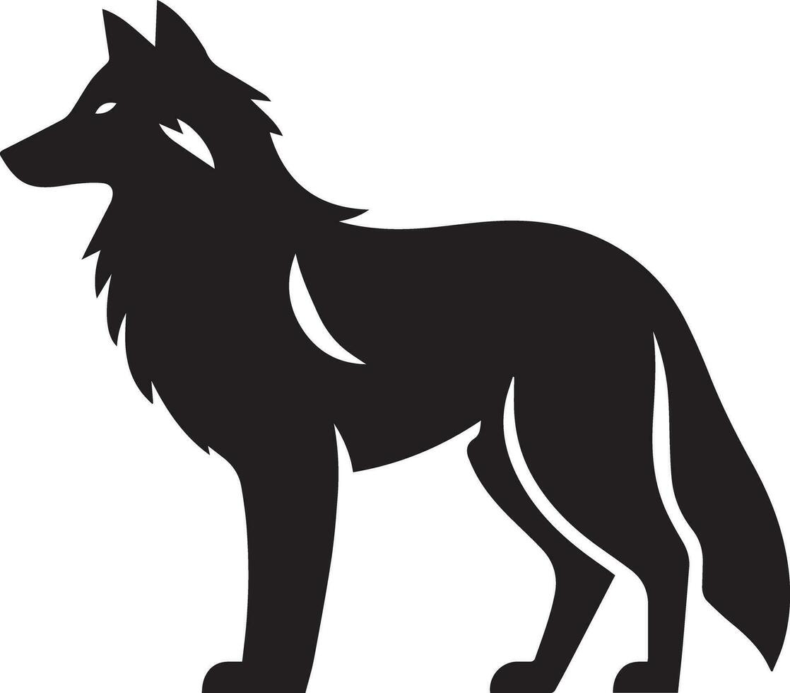 Wolf Silhouette editierbar Vektor Illustration isoliert Über Weiß Hintergrund