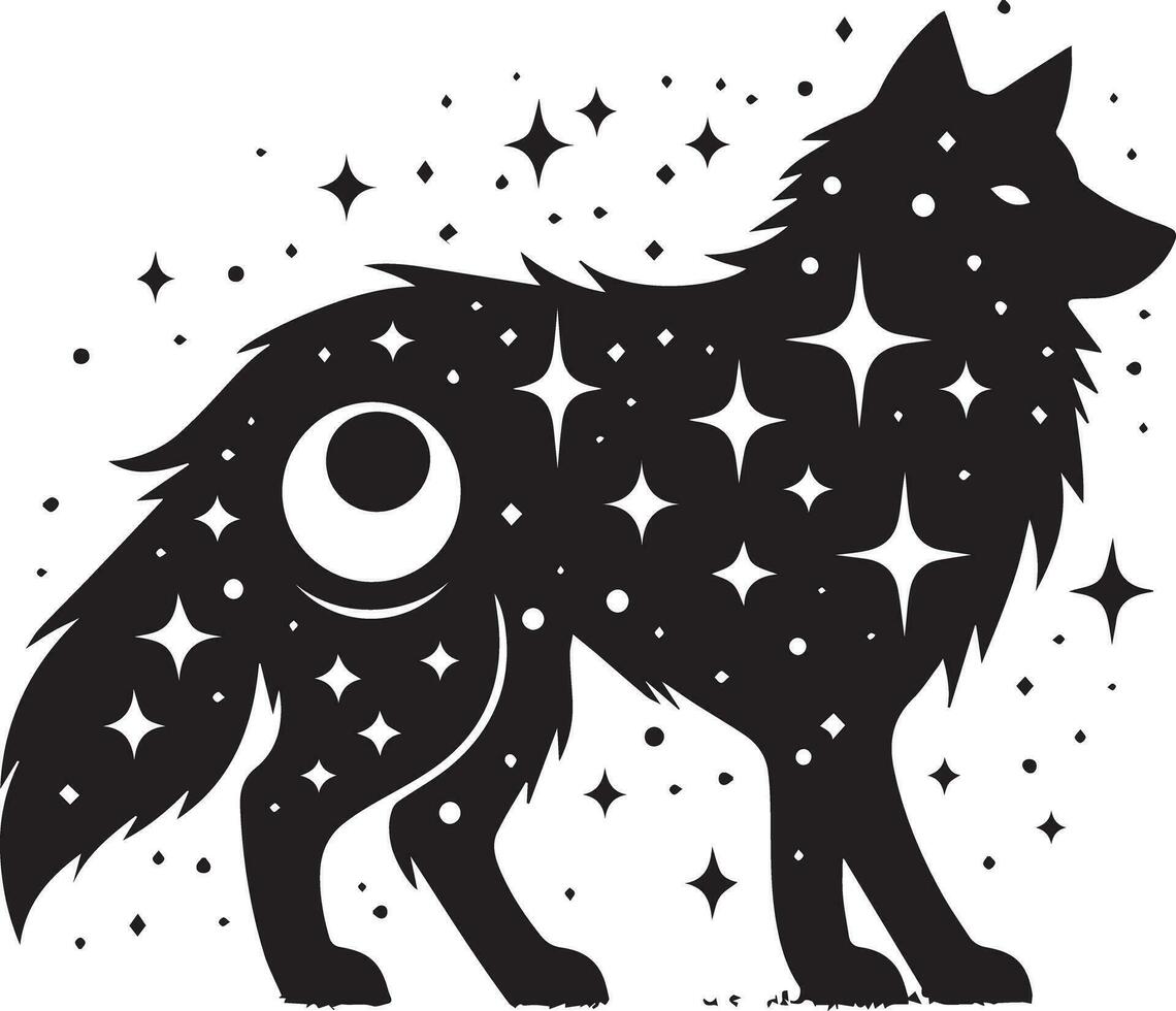 Wolf Silhouette editierbar Vektor Illustration isoliert Über Weiß Hintergrund