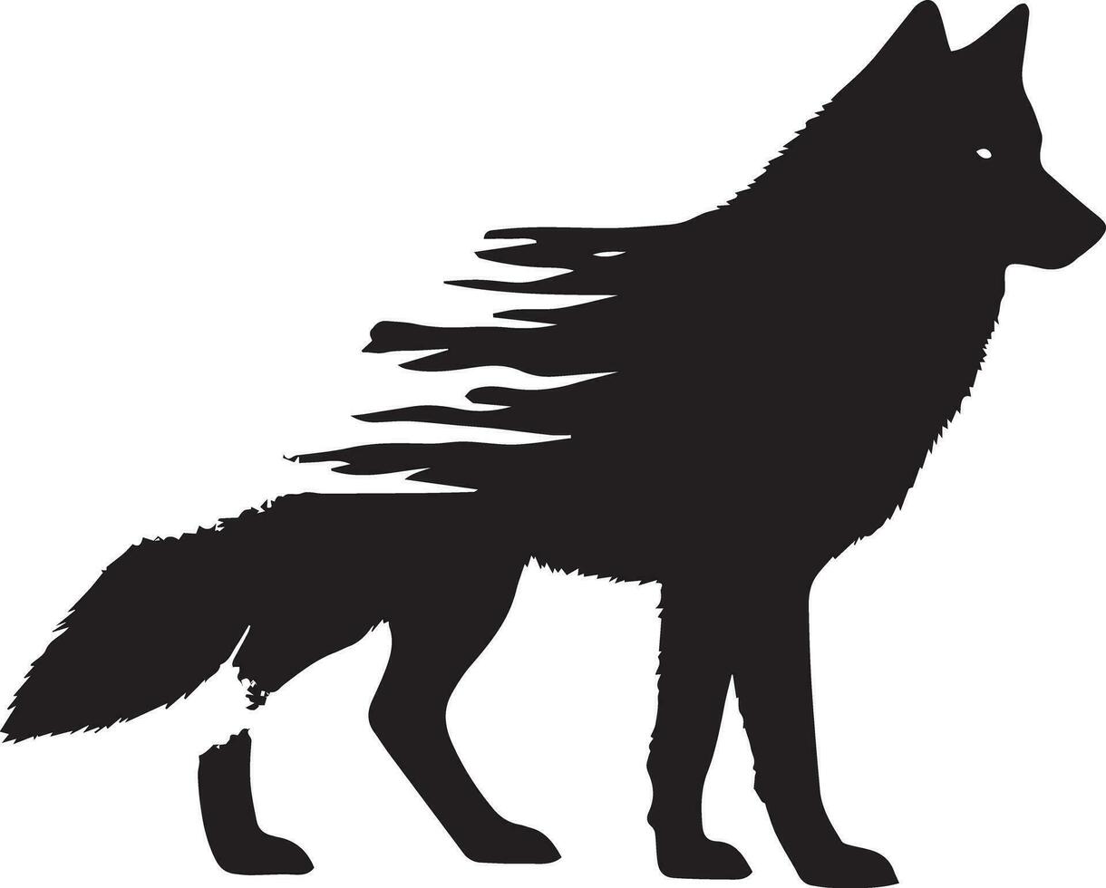 Wolf Silhouette editierbar Vektor Illustration isoliert Über Weiß Hintergrund