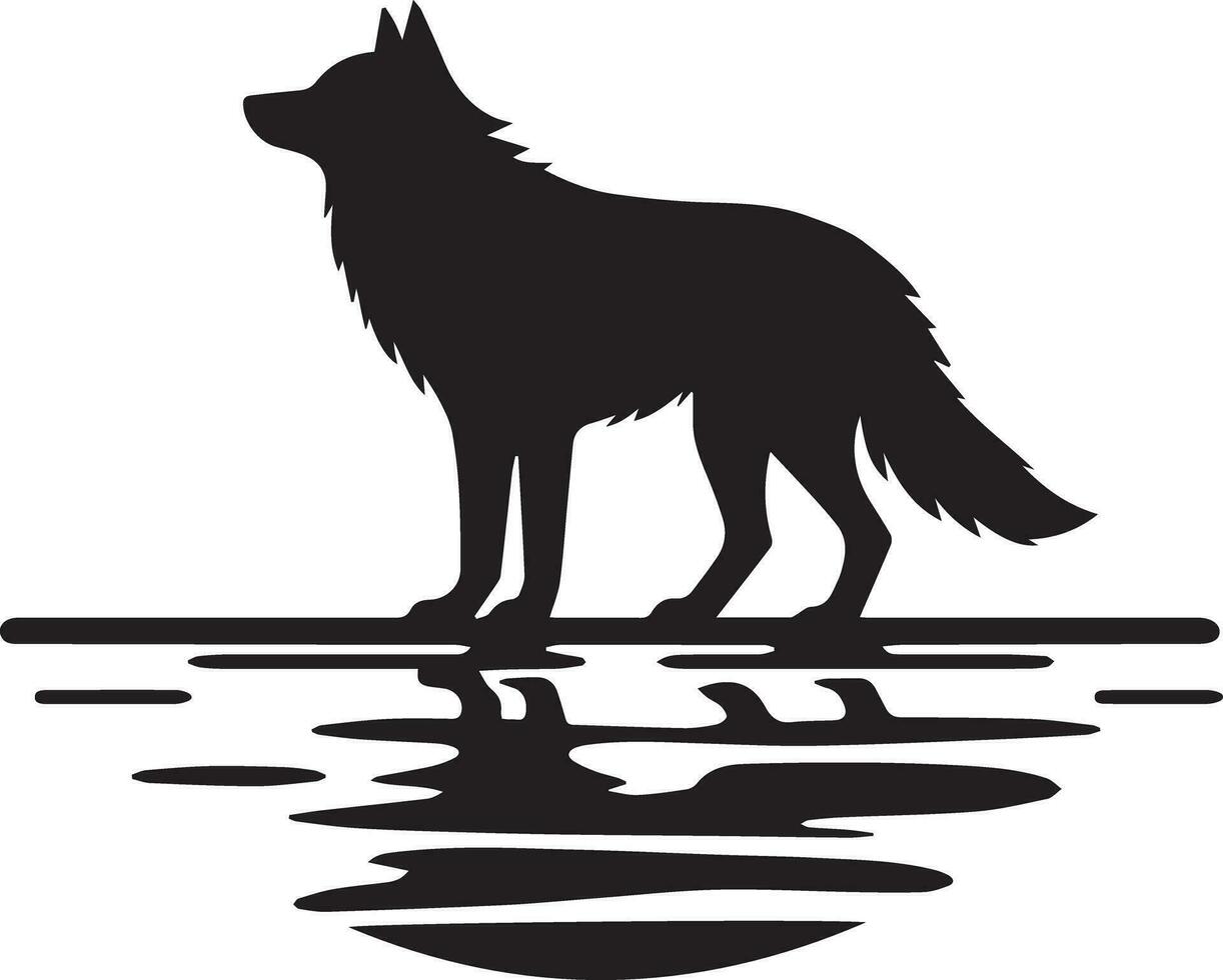 Wolf Silhouette editierbar Vektor Illustration isoliert Über Weiß Hintergrund