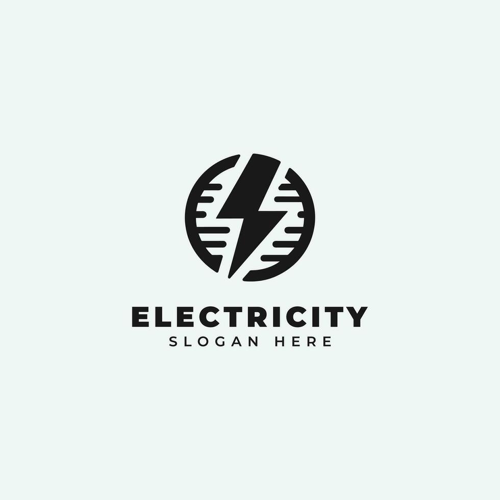 elektrisk logotyp design, i en svartvit, enkel stil, och i svart och vit vektor