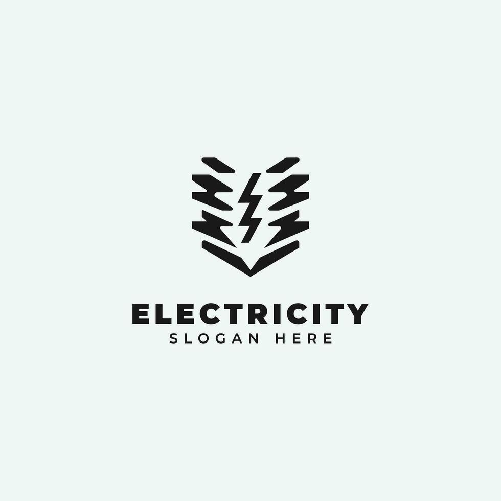 elektrisk logotyp design, i en svartvit, enkel stil, och i svart och vit vektor