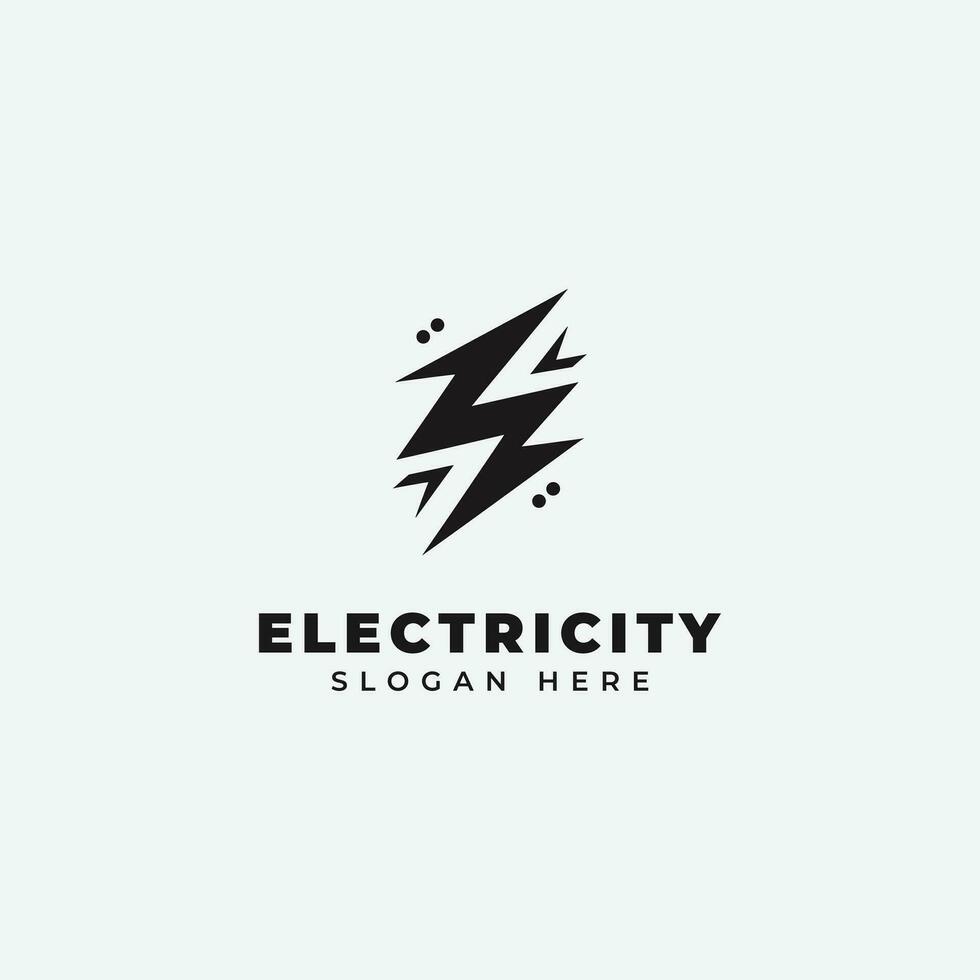 elektrisk logotyp design, i en svartvit, enkel stil, och i svart och vit vektor
