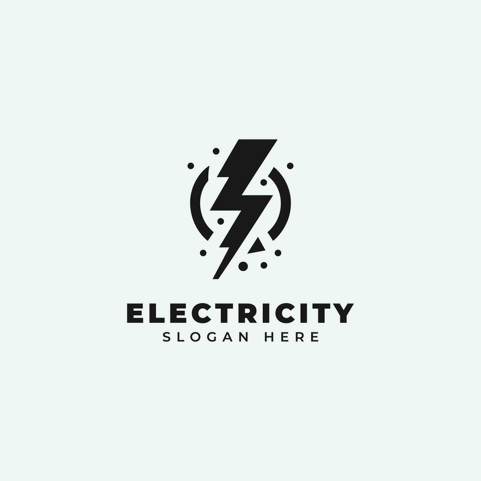 elektrisch Logo Design, im ein einfarbig, einfach Stil, und im schwarz und Weiß vektor