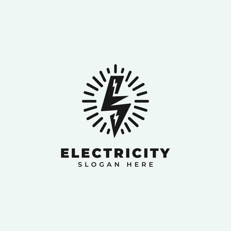 elektrisk logotyp design, i en svartvit, enkel stil, och i svart och vit vektor