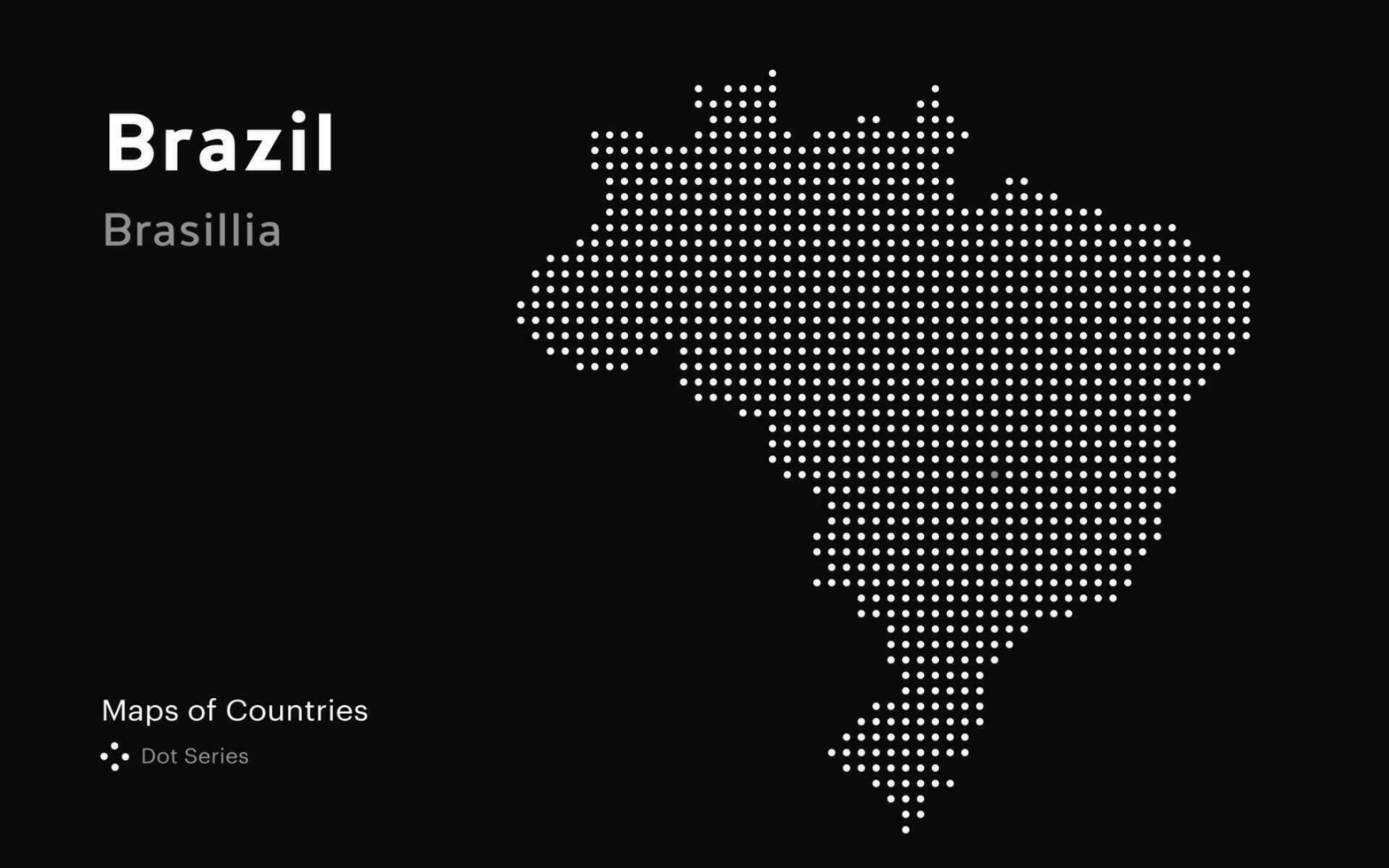 fri Brasilien vektor Karta med en huvudstad av brasilia visad i en punkt mönster värld länder vektor Kartor. mikrochip serier