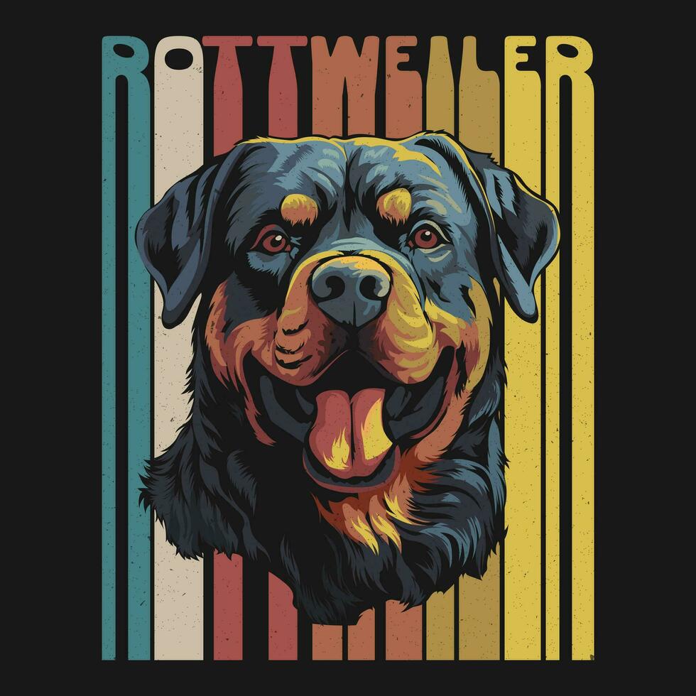 Rottweiler Hund retro Jahrgang T-Shirt Design vektor