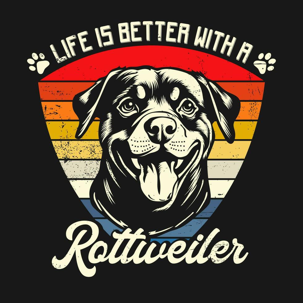 rottweiler hund retro årgång design vektor