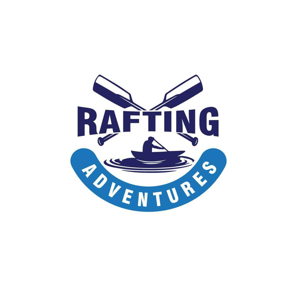 Jahrgang Rafting Logo Design Vektor Vorlage Illustration