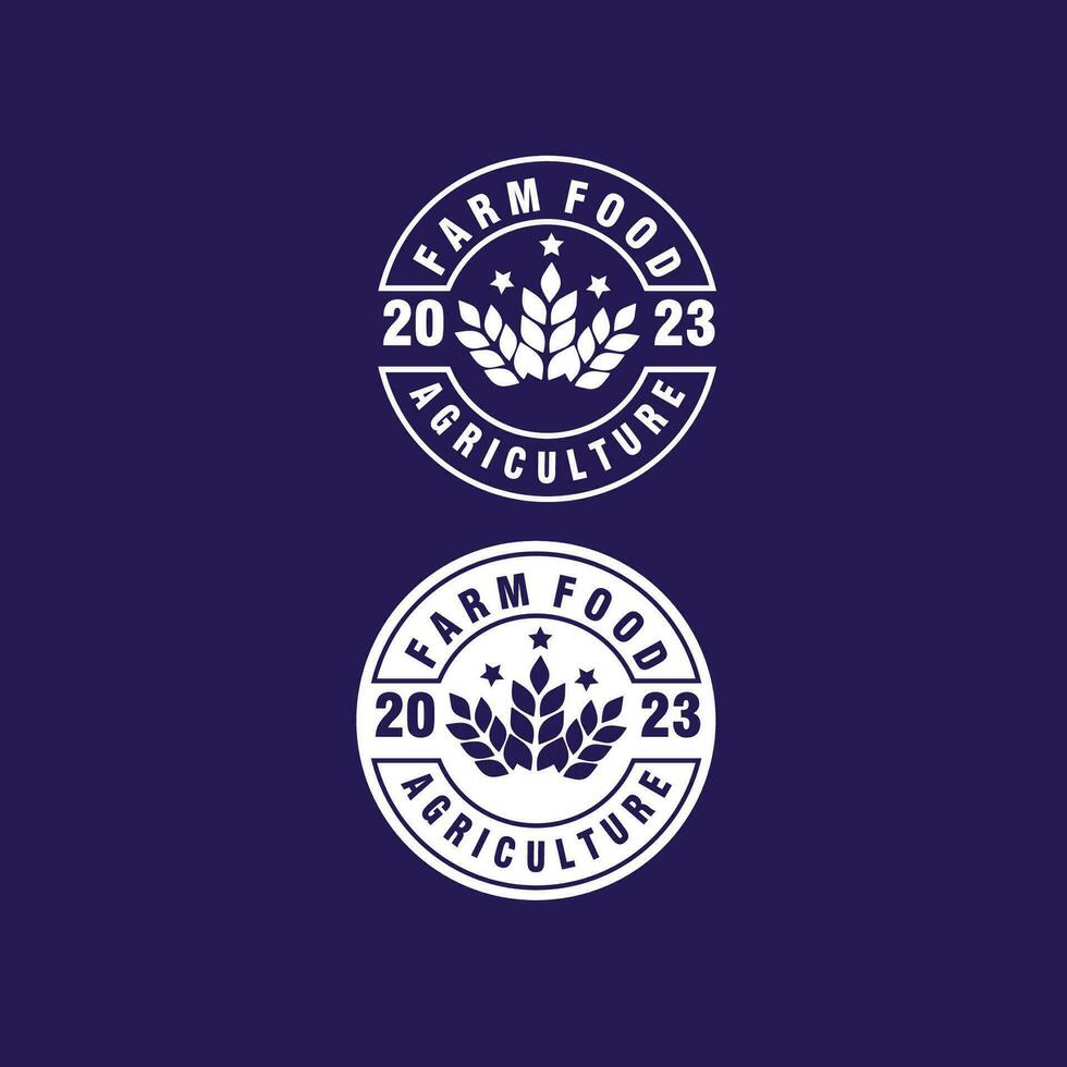 Bauernhof Landwirtschaft Etikette Briefmarke Logo Design Vektor Vorlage