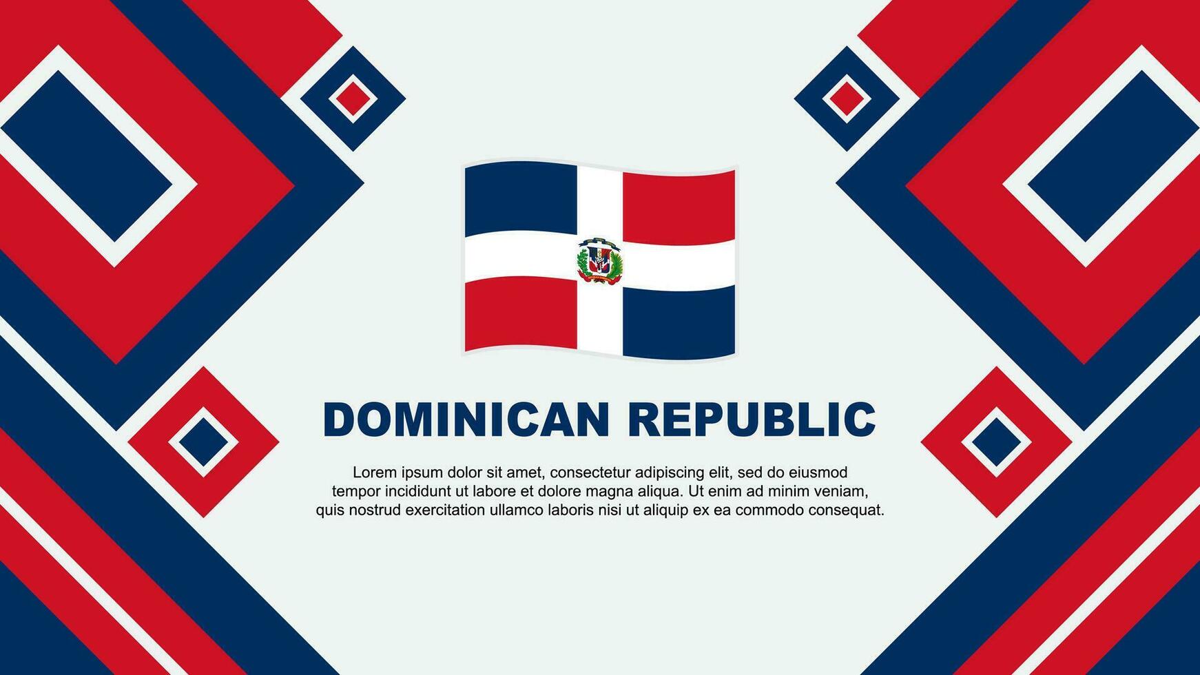 dominikanisch Republik Flagge abstrakt Hintergrund Design Vorlage. dominikanisch Republik Unabhängigkeit Tag Banner Hintergrund Vektor Illustration. dominikanisch Republik Karikatur