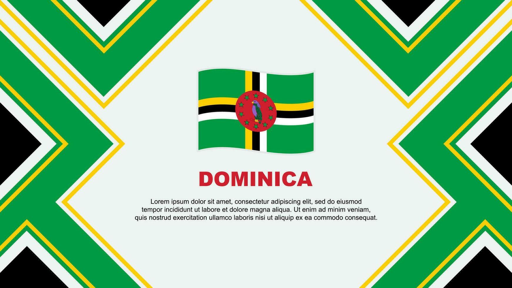 dominica flagga abstrakt bakgrund design mall. dominica oberoende dag baner tapet vektor illustration. dominica vektor