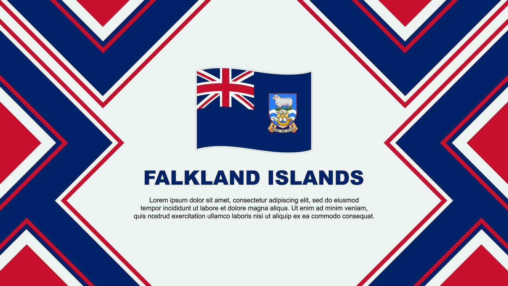 Falkland Inseln Flagge abstrakt Hintergrund Design Vorlage. Falkland Inseln Unabhängigkeit Tag Banner Hintergrund Vektor Illustration. Falkland Inseln Vektor