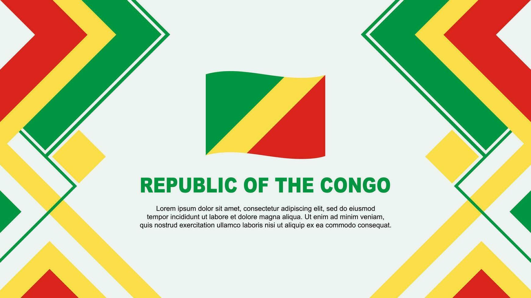 Republik von das Kongo Flagge abstrakt Hintergrund Design Vorlage. Republik von das Kongo Unabhängigkeit Tag Banner Hintergrund Vektor Illustration. Republik von das Kongo Banner