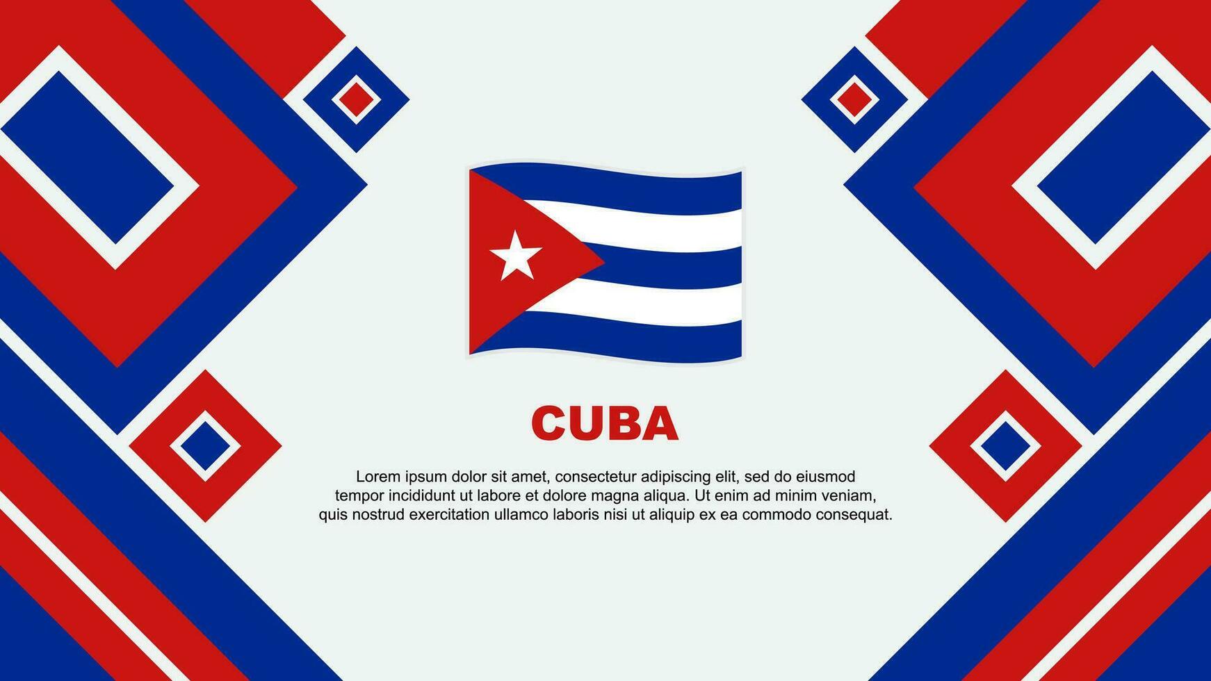 Kuba Flagge abstrakt Hintergrund Design Vorlage. Kuba Unabhängigkeit Tag Banner Hintergrund Vektor Illustration. Kuba Karikatur