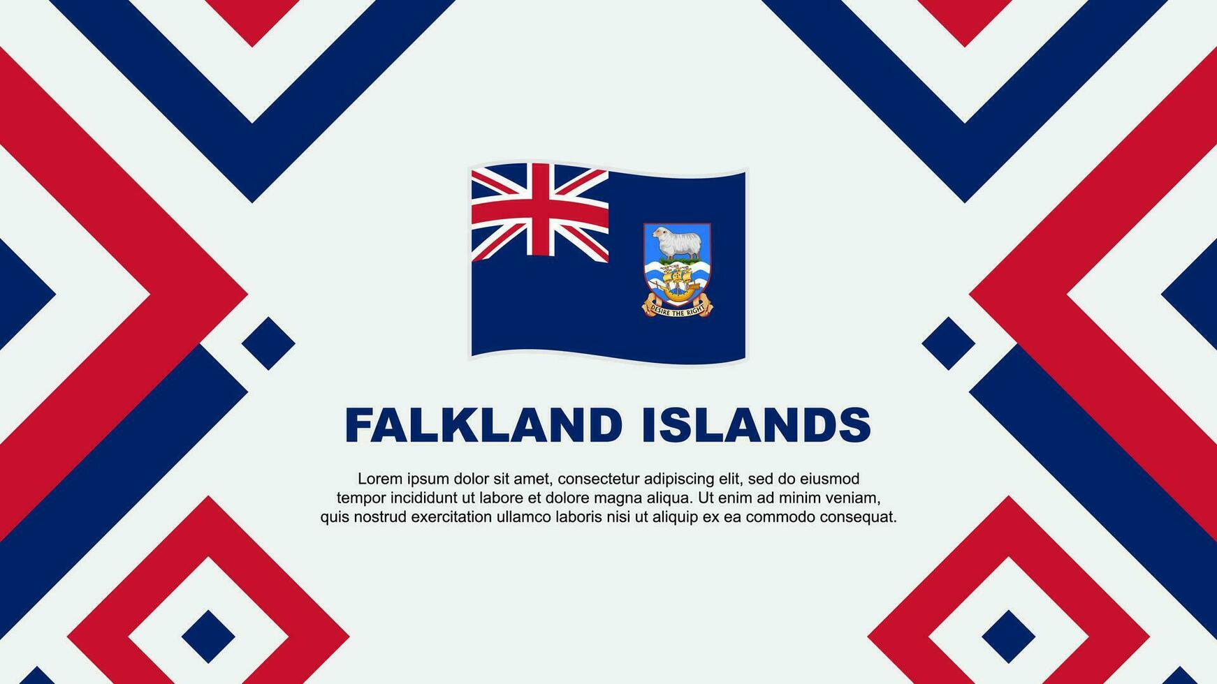 Falkland Inseln Flagge abstrakt Hintergrund Design Vorlage. Falkland Inseln Unabhängigkeit Tag Banner Hintergrund Vektor Illustration. Falkland Inseln Vorlage