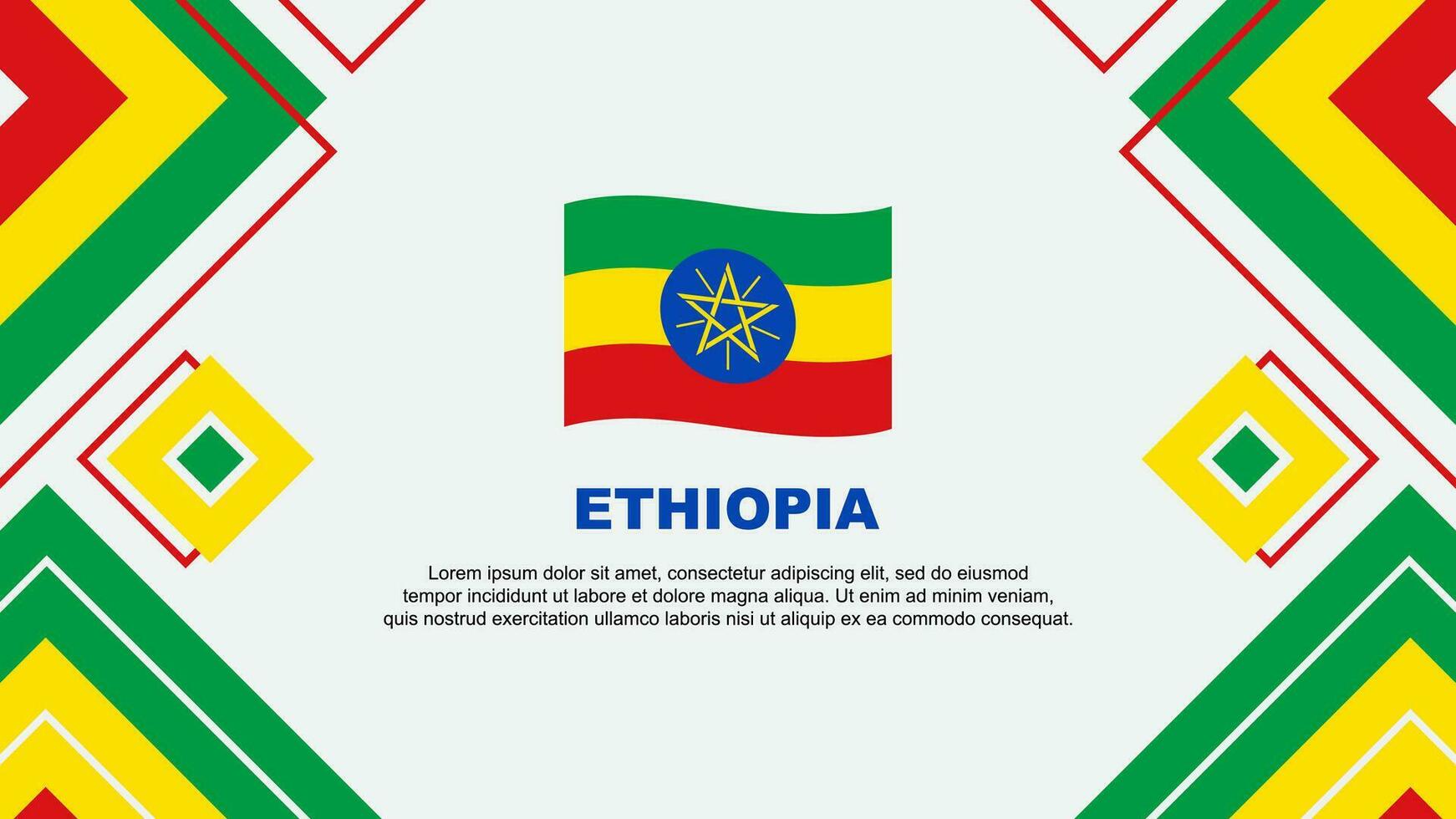 Äthiopien Flagge abstrakt Hintergrund Design Vorlage. Äthiopien Unabhängigkeit Tag Banner Hintergrund Vektor Illustration. Äthiopien Hintergrund
