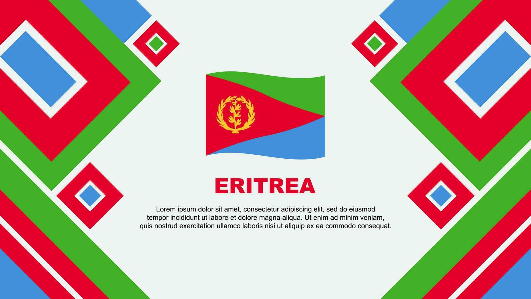 eritrea Flagge abstrakt Hintergrund Design Vorlage. eritrea Unabhängigkeit Tag Banner Hintergrund Vektor Illustration. eritrea Karikatur