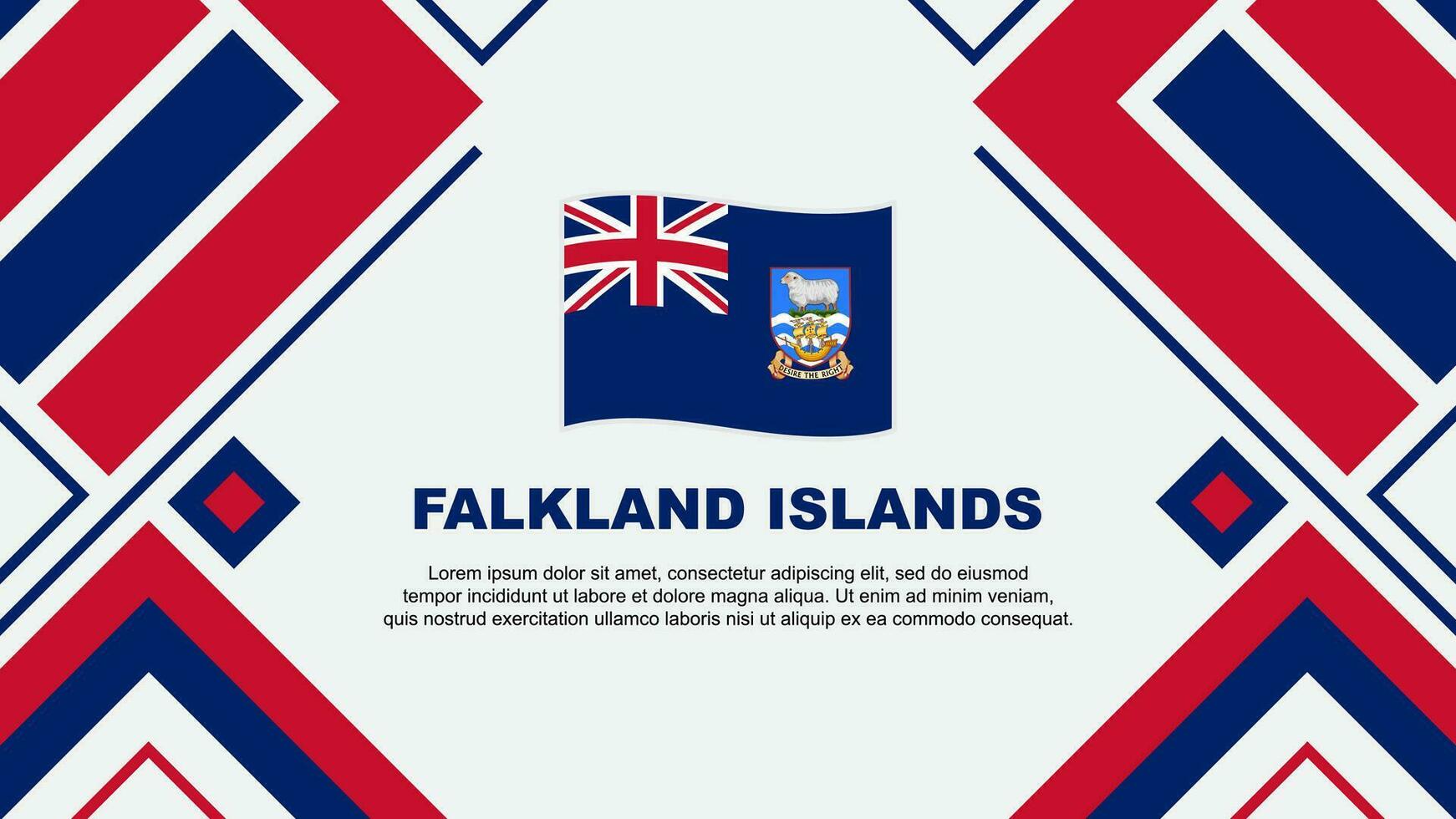 Falkland Inseln Flagge abstrakt Hintergrund Design Vorlage. Falkland Inseln Unabhängigkeit Tag Banner Hintergrund Vektor Illustration. Falkland Inseln Flagge