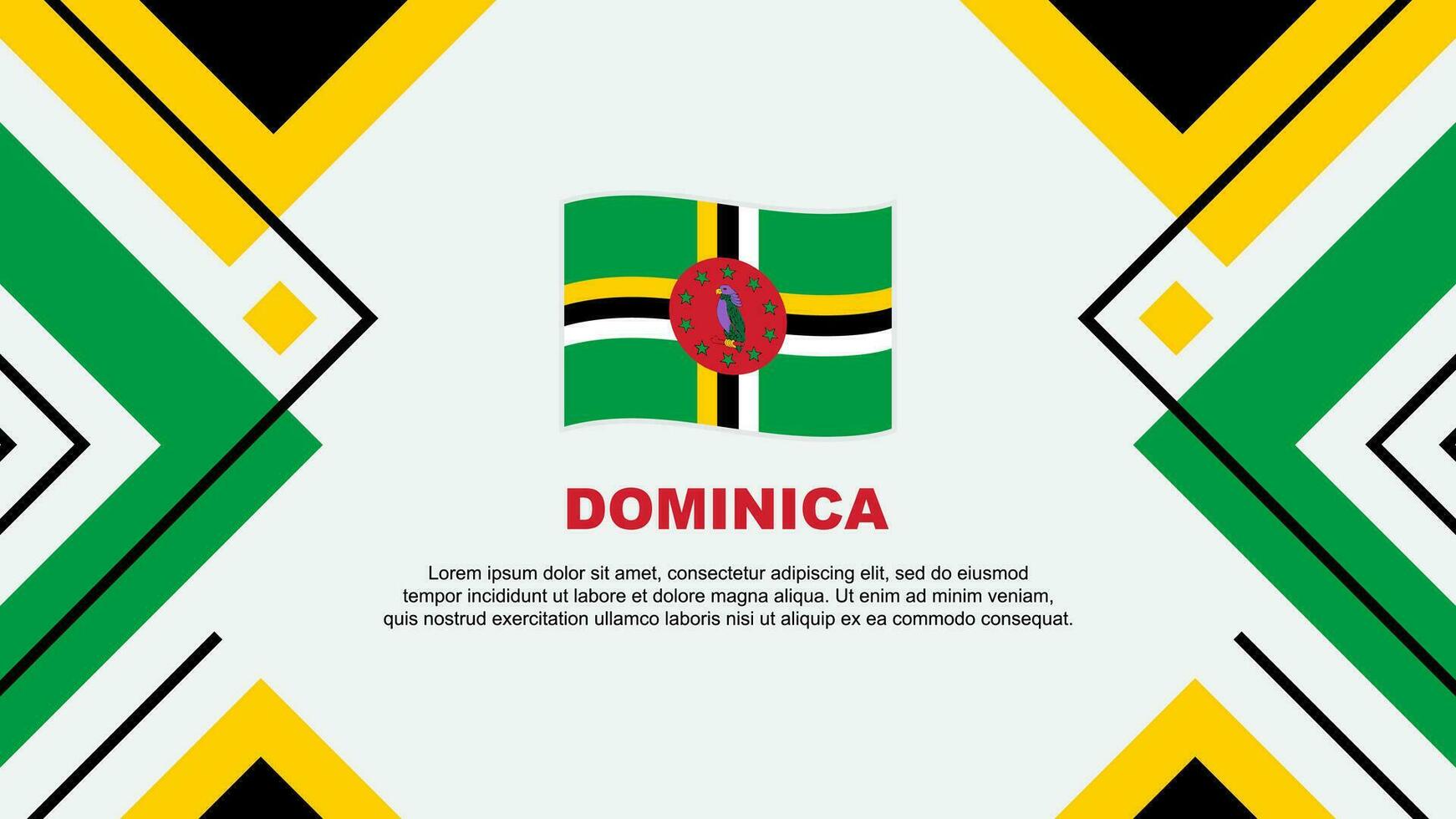 dominica flagga abstrakt bakgrund design mall. dominica oberoende dag baner tapet vektor illustration. dominica illustration