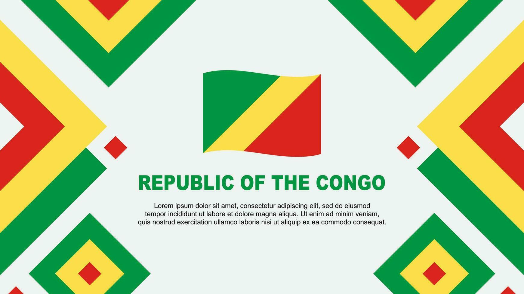 Republik von das Kongo Flagge abstrakt Hintergrund Design Vorlage. Republik von das Kongo Unabhängigkeit Tag Banner Hintergrund Vektor Illustration. Republik von das Kongo Vorlage