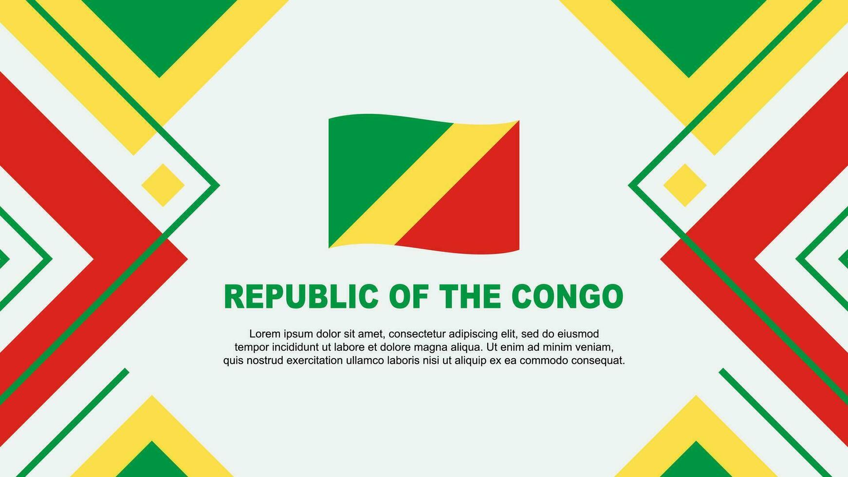 Republik von das Kongo Flagge abstrakt Hintergrund Design Vorlage. Republik von das Kongo Unabhängigkeit Tag Banner Hintergrund Vektor Illustration. Republik von das Kongo Illustration