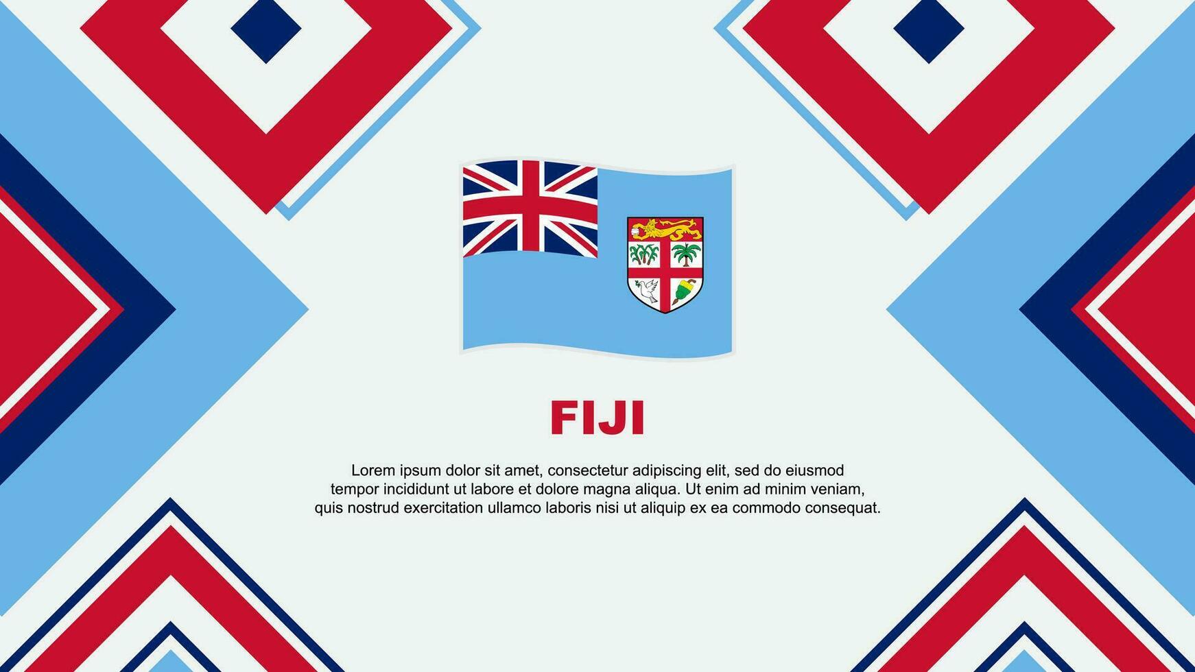 fiji flagga abstrakt bakgrund design mall. fiji oberoende dag baner tapet vektor illustration. fiji oberoende dag