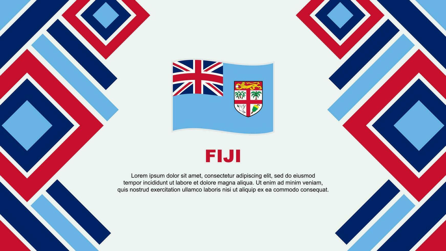 Fidschi Flagge abstrakt Hintergrund Design Vorlage. Fidschi Unabhängigkeit Tag Banner Hintergrund Vektor Illustration. Fidschi