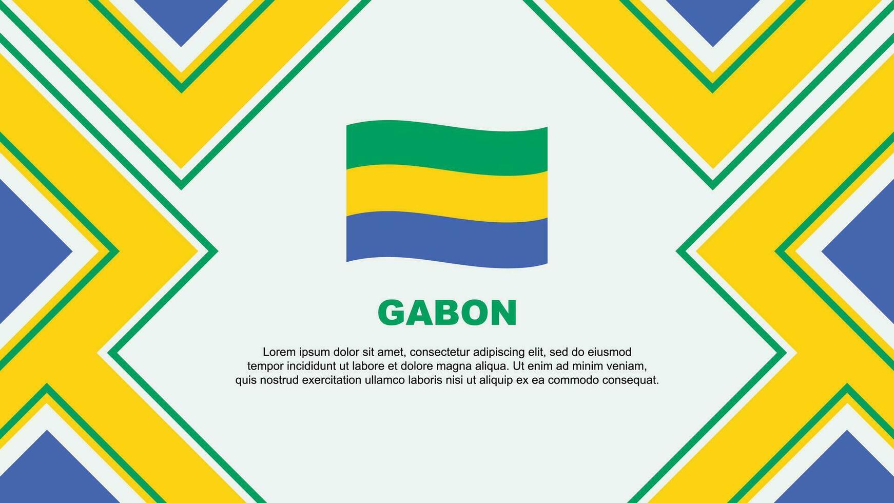 gabon flagga abstrakt bakgrund design mall. gabon oberoende dag baner tapet vektor illustration. gabon vektor