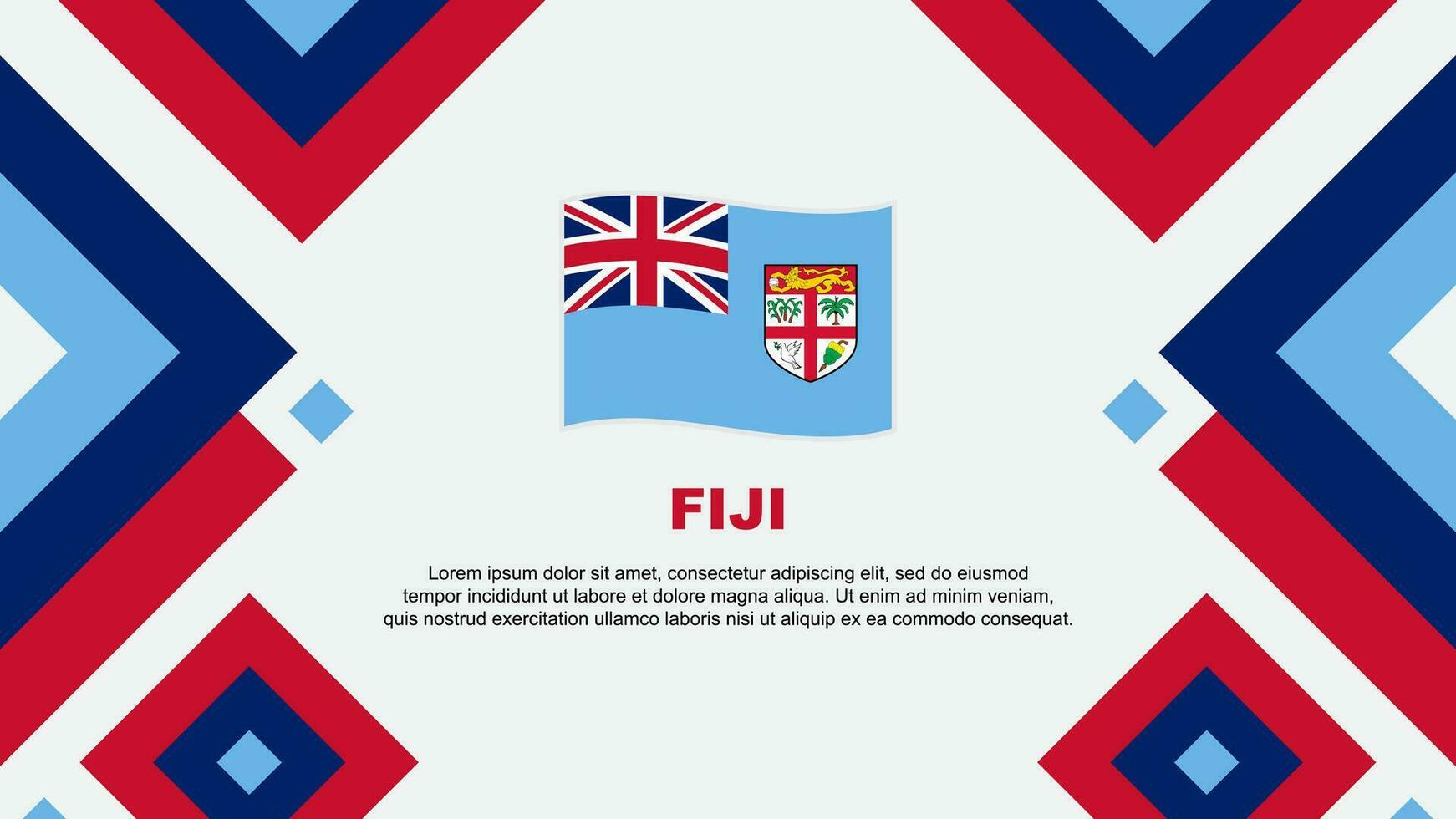 fiji flagga abstrakt bakgrund design mall. fiji oberoende dag baner tapet vektor illustration. fiji mall