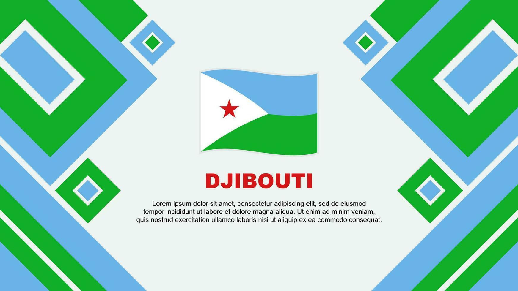 djibouti flagga abstrakt bakgrund design mall. djibouti oberoende dag baner tapet vektor illustration. djibouti tecknad serie