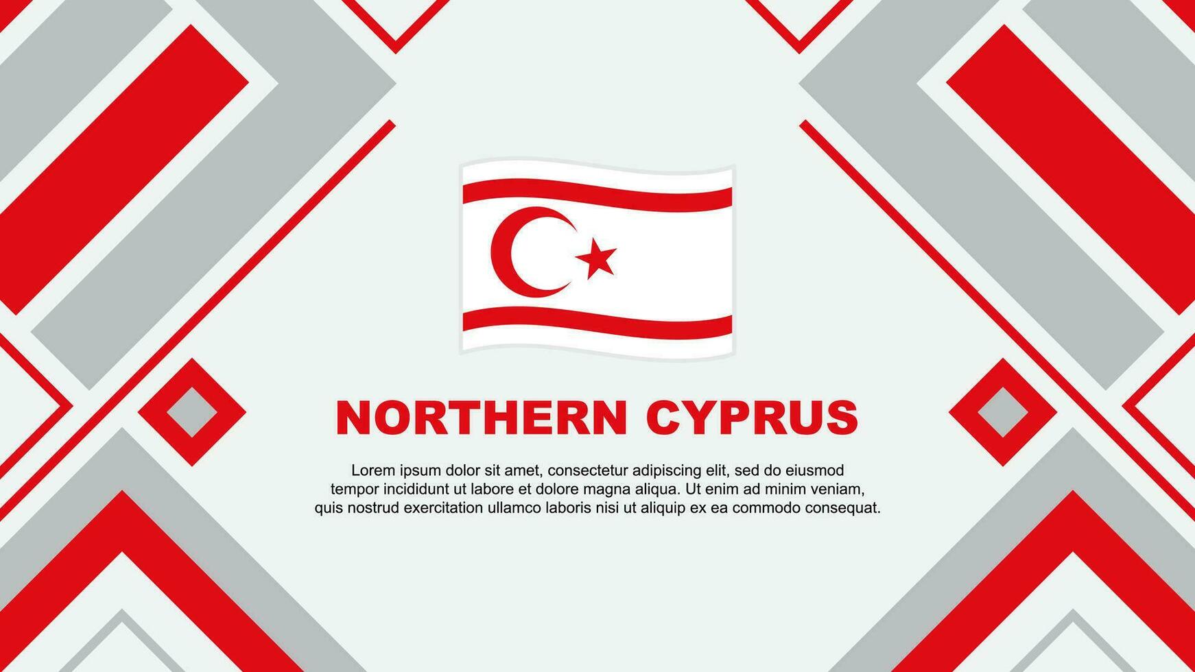 nordlig cypern flagga abstrakt bakgrund design mall. nordlig cypern oberoende dag baner tapet vektor illustration. nordlig cypern flagga