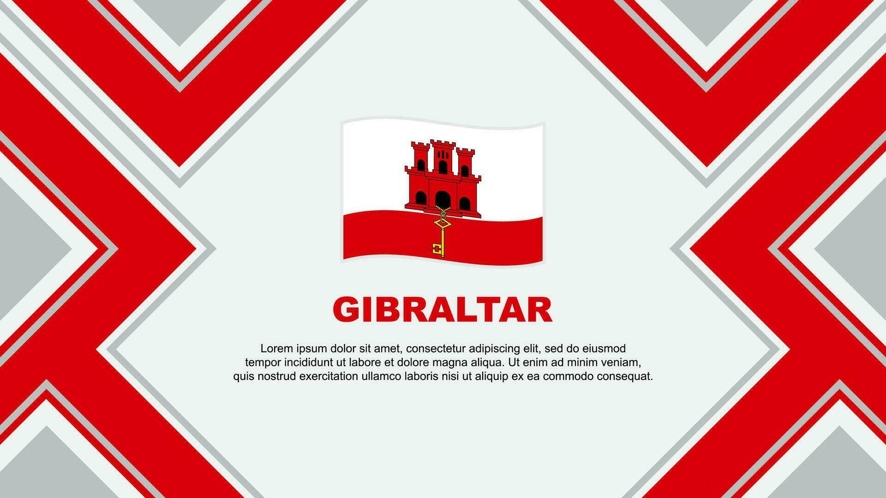 Gibraltar Flagge abstrakt Hintergrund Design Vorlage. Gibraltar Unabhängigkeit Tag Banner Hintergrund Vektor Illustration. Gibraltar Vektor