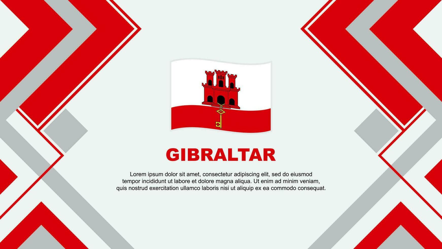 Gibraltar Flagge abstrakt Hintergrund Design Vorlage. Gibraltar Unabhängigkeit Tag Banner Hintergrund Vektor Illustration. Gibraltar Banner