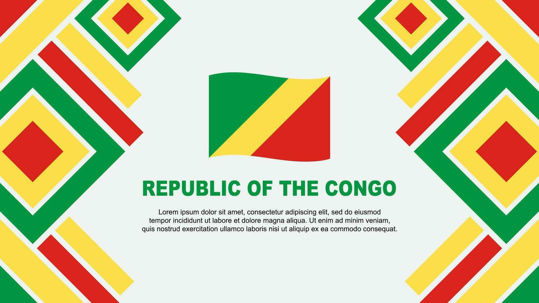 Republik von das Kongo Flagge abstrakt Hintergrund Design Vorlage. Republik von das Kongo Unabhängigkeit Tag Banner Hintergrund Vektor Illustration. Republik von das Kongo