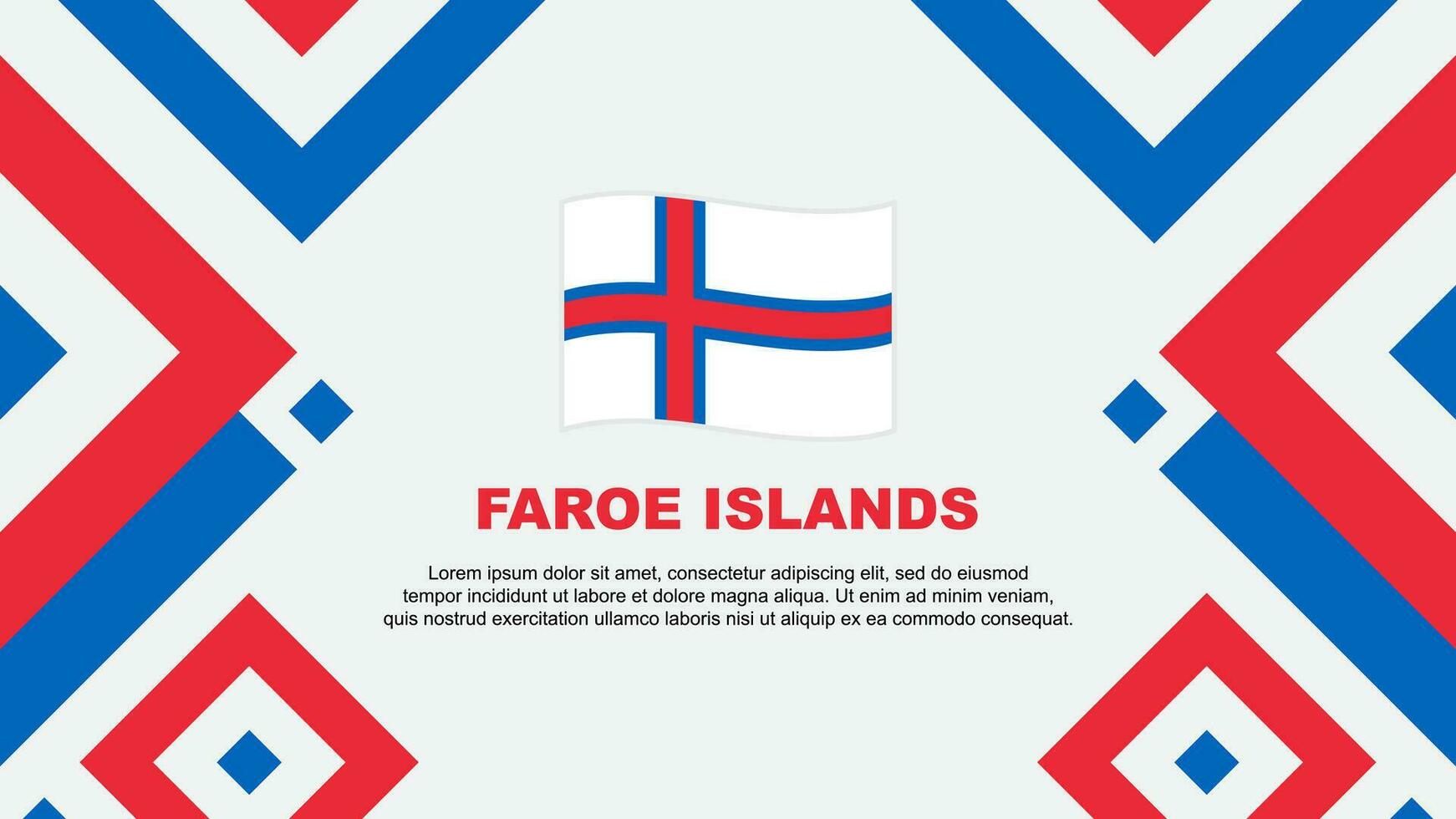 Färöer Inseln Flagge abstrakt Hintergrund Design Vorlage. Färöer Inseln Unabhängigkeit Tag Banner Hintergrund Vektor Illustration. Färöer Inseln Vorlage