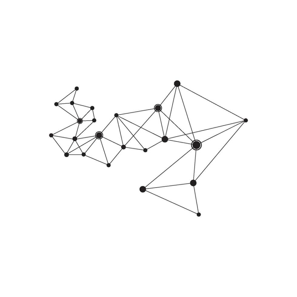 polygonal Plats bakgrund med ansluter prickar och rader vektor