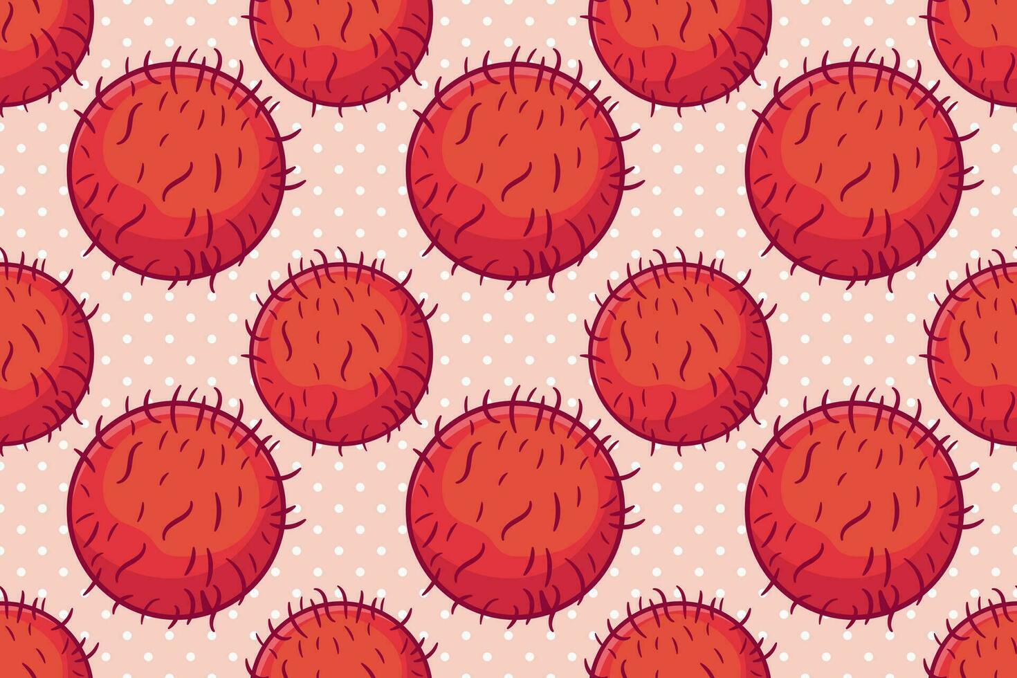 Rambutan Obst nahtlos Muster Vektor Illustration