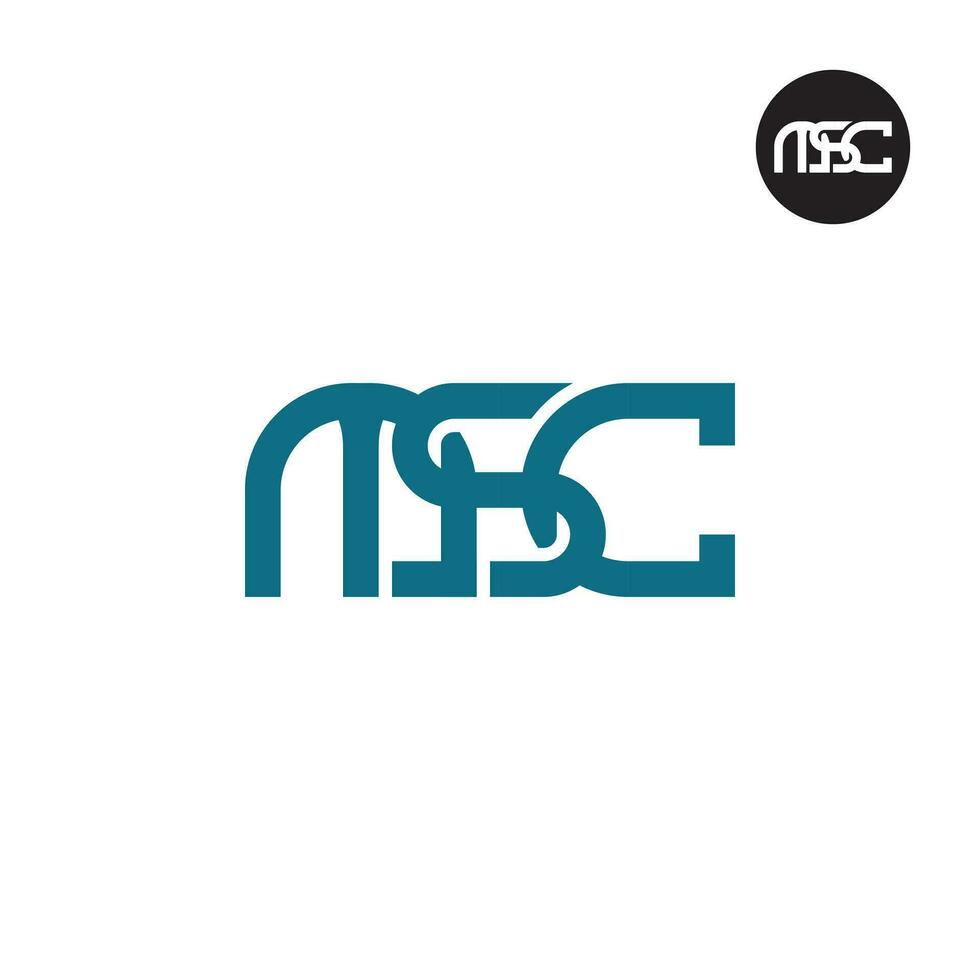 Brief msc Monogramm Logo Design vektor