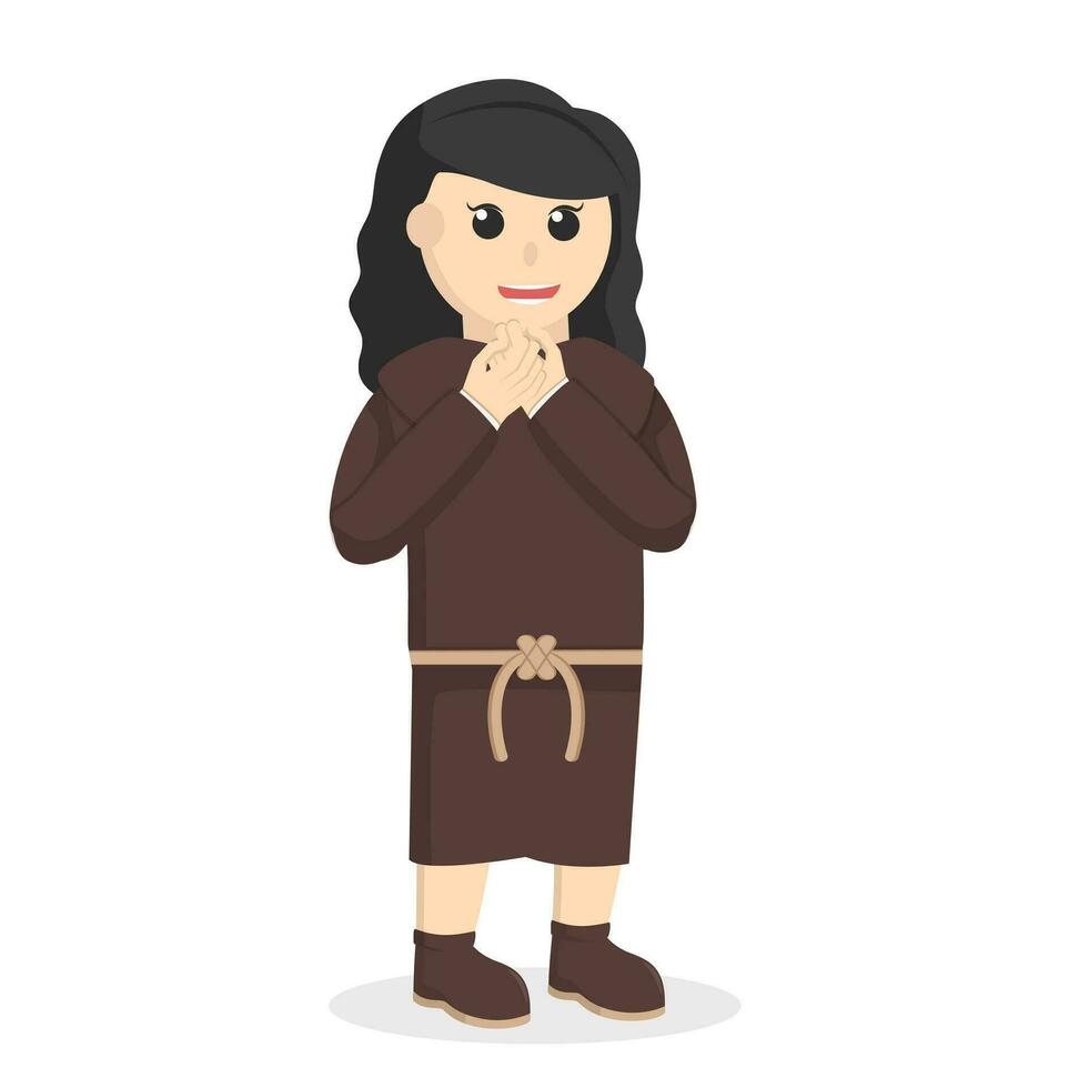 kristen munk kvinna bön- vektor