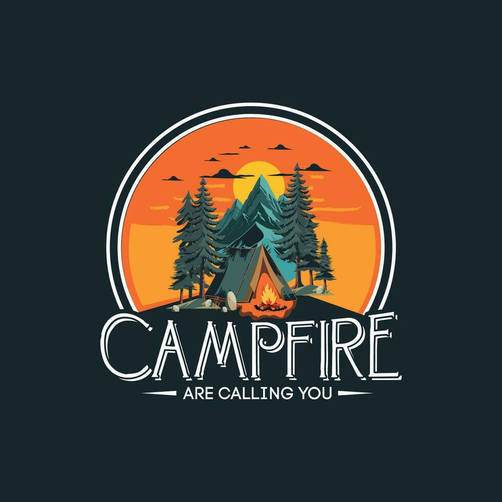 camping och äventyr illustration logotyp vektor