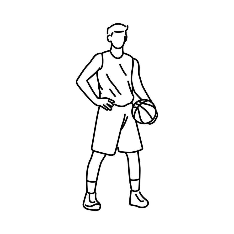 Basketball Spieler Pose Charakter Vektor Illustration zum Verkauf