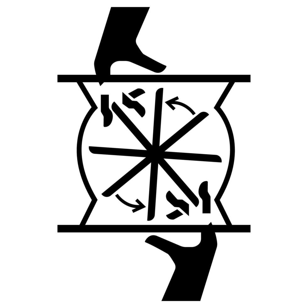 skärning av fingrar roterande blad symbol tecken, vektorillustration, isolera på vit bakgrund etikett .eps10 vektor