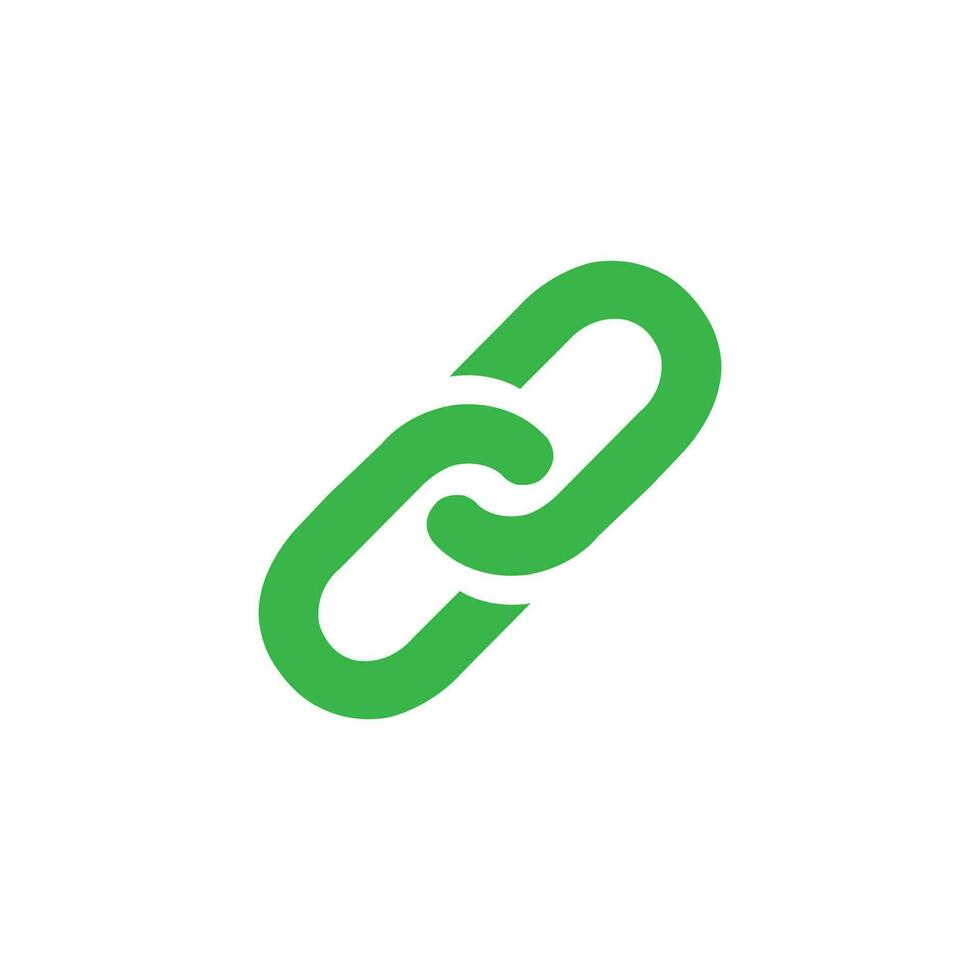 eps10 Vektor Grün Verknüpfung eben Symbol isoliert auf Weiß Hintergrund