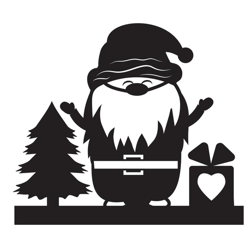 jul gnome santa claus, jul karaktär, isolerat vektor illustration