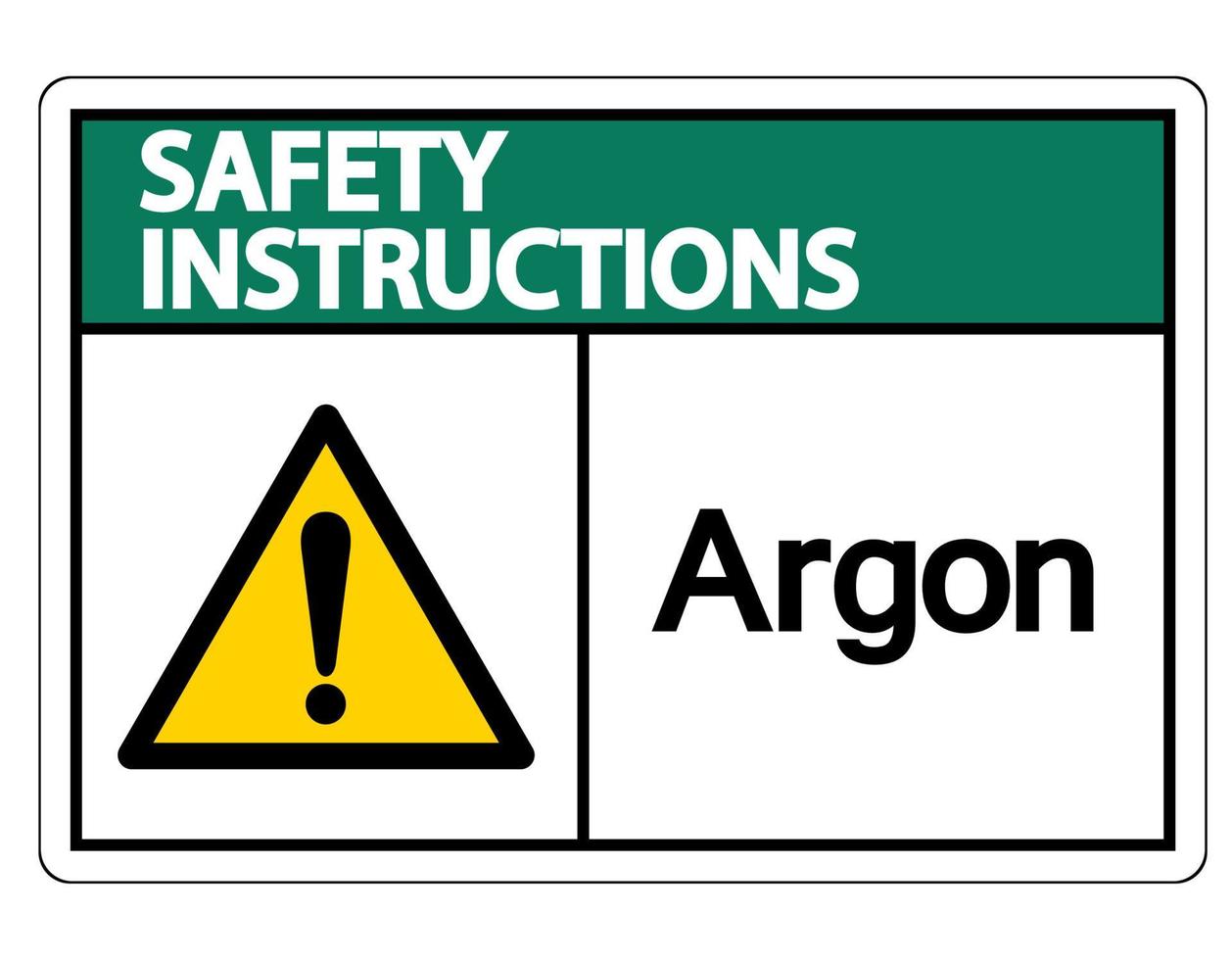 säkerhetsinstruktioner argon symbol tecken på vit bakgrund vektor