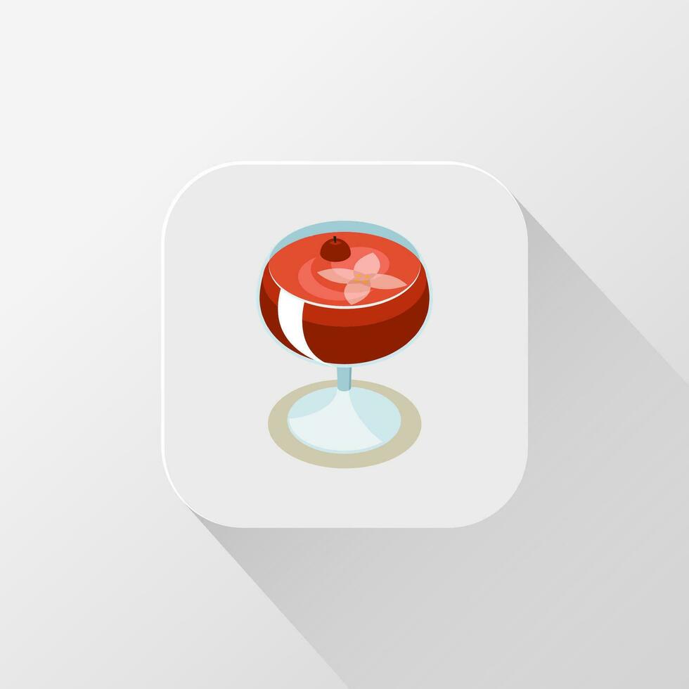 vin cocktail med körsbär frukt och blomma i de mitten logotyp ikon design element vektor