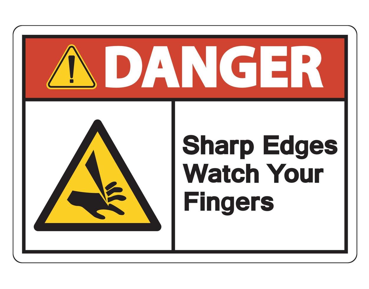 farliga skarpa kanter titta på din fingersymbol vektor